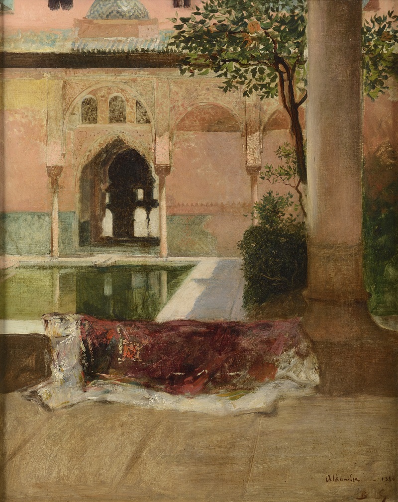 Fenêtres sur cours :  Benjamin-Constant (Paris, 1845 - 1902). Cour de l’Alhambra, 1880, huile sur toile, 55 x 44 cm, En cours d'acquisition par le musée des Augustins